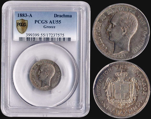 1 drx (1883 A) (type I) in silver ... 
