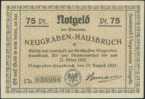 GERMANY: 75 Pf (15.8.1921) by ... 