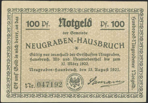 GERMANY: 100 Pf (15.8.1921) by ... 