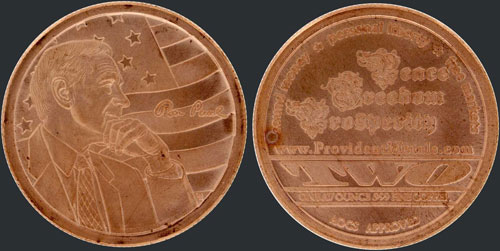 USA: 1 Oz in copper (0,999). Obv: ... 