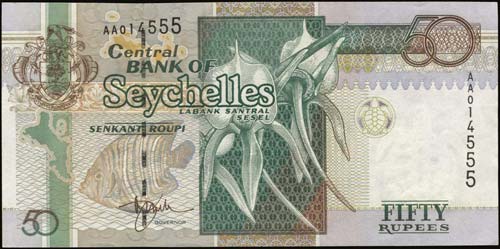 SEYCHELLES: 2 x 50 Rupees (1998) ... 