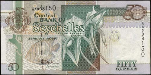 SEYCHELLES: 2 x 50 Rupees (1998) ... 