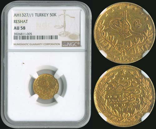 TURKEY: 50 Kurush (AH 1327/1 - ... 