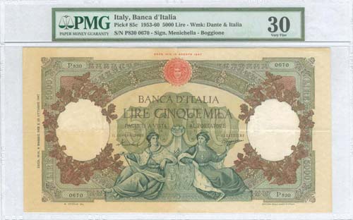 ITALY: 5000 Lire (4.3.1959) in ... 
