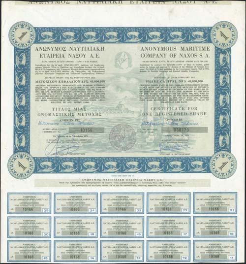 Bond certificate of 1 shares of ... 