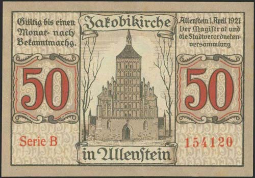 GERMANY: 50 Pf (1.4.1921) by ... 