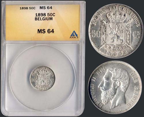 BELGIUM: 50 Centimes (1898) in ... 