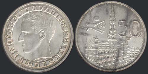 BELGIUM: 50 Francs (1958) ... 