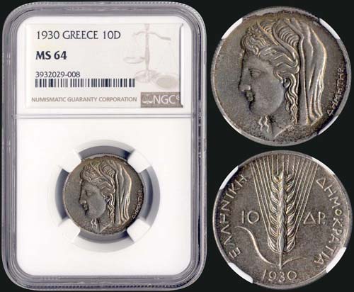 10 drx (1930) in silver (0,500) ... 