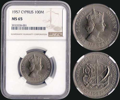 100 Mils (1957) in copper-nickel. ... 