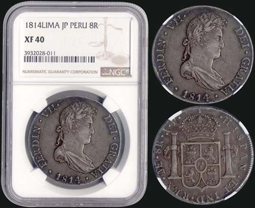 PERU: 8 Reales (1814 JP) in silver ... 