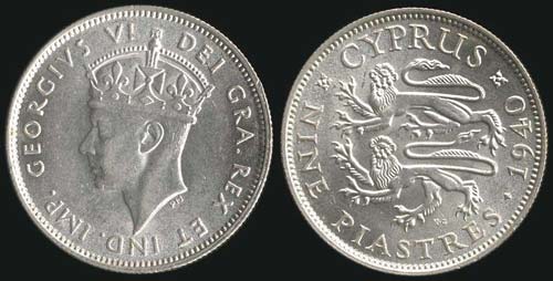 9 piastres (1940) in silver ... 