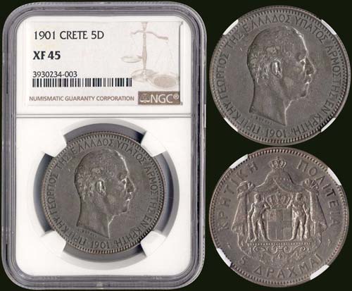 5 drx (1901 A) in silver (0,900) ... 