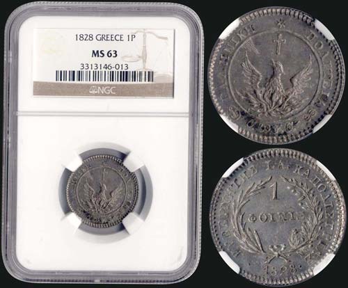 1 Phoenix (1828) in silver. Inside ... 