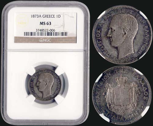 1 drx (1873 A) (type I) in silver ... 