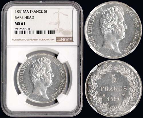 FRANCE: 5 Francs (1831 MA) in ... 