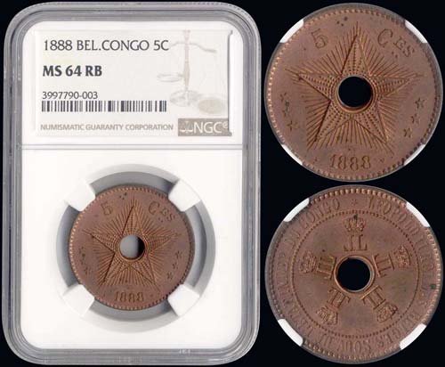 BELGIAN CONGO: 5 Centimes (1888) ... 