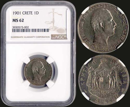 GREECE - 1 drx (1901 A) in silver ... 