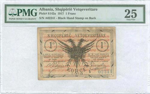 ALBANIA: 1 Franc (1.3.1917) in ... 