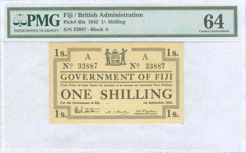 FIJI: 1 Shilling (1.9.1942) in ... 