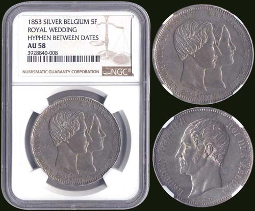 BELGIUM: 5 Francs (1853) ... 