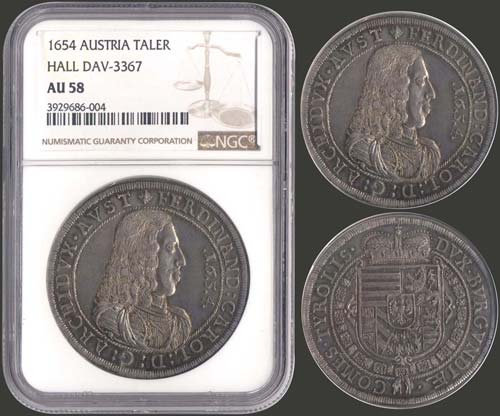 AUSTRIA: Thaler (1654) in silver. ... 