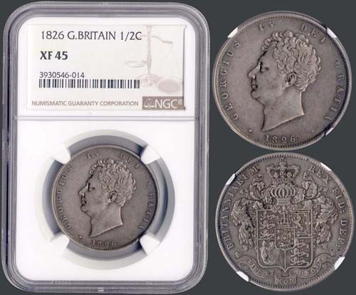 GREAT BRITAIN: 1/2 Crown (1826) in ... 