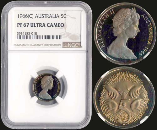 AUSTRALIA: 5 cents (1966)(c) in ... 