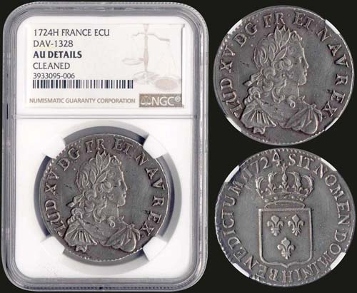 FRANCE: 1 Ecu (1724H) in silver ... 
