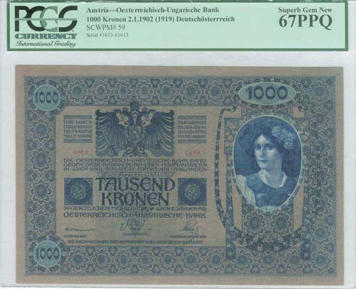 AUSTRIA: 1000 Kronen (ND 1919) in ... 