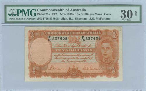 AUSTRALIA: 10 Shillings (ND 1939) ... 