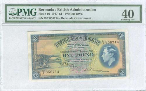 BERMUDA: 1 Pound (17.2.1947) in ... 