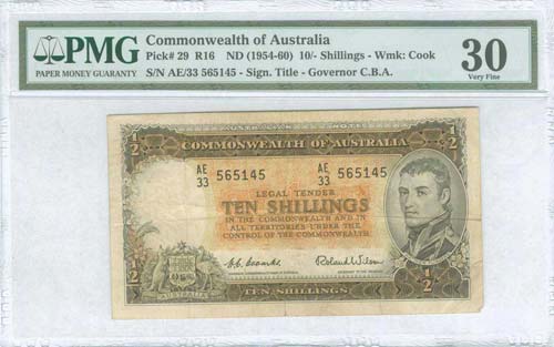 AUSTRALIA: 10 Shillings (ND ... 