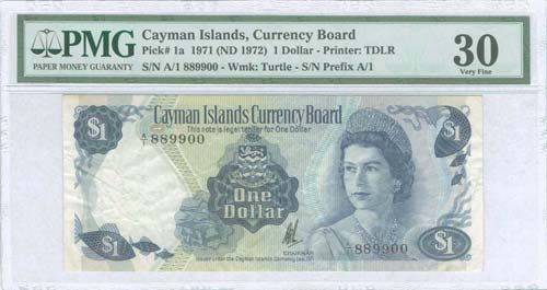 CAYMAN ISLANDS: 1 Dollar (Law 1971 ... 