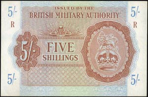  BRITISH MILITARY AUTHORITY - 5 Shillings ... 