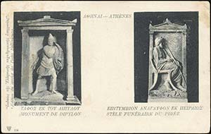 GREECE: Athenes.Monument de Dipylon & Stele ... 