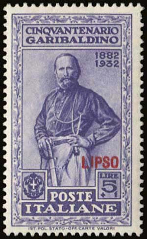 GREECE: 1932 Garibaldi issue ovpt LIPSO, ... 