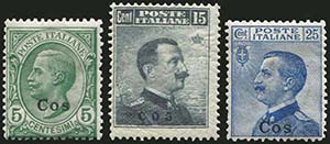 GREECE: 1912 Cos overprint in complete set ... 