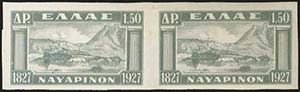 GREECE: 1.50dr 1927 Navarino in imperforate ... 