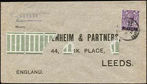 Cover fr. with 1 1/4pi/3d British Levant ... 