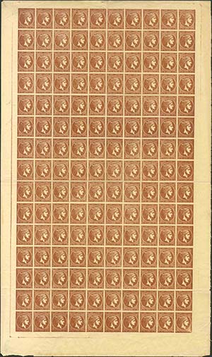 GREECE: 1l. deep red-brown in complete sheet ... 