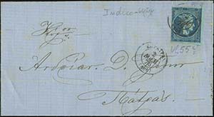 GREECE: 1876 cover fr. with 20l. blue on ... 
