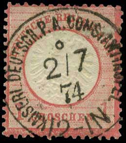 German PO in Turkey: 1gr D.Reich stamp ... 
