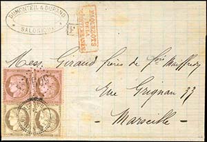 1874 EL franked with 10c. and 30c. both in ... 