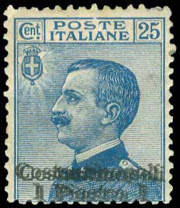 1Pi/25c 1909/11 Italian stamp ovpt ... 