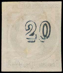 GREECE: 20l. deep blue with partial double ... 