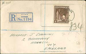 CYPRUS: One cover fr. with 1d+1 1/2d and a ... 