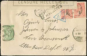 GREECE: Posthorn 8*18.11.1918 on cover, ... 