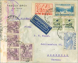 GREECE: Airmail cover canc. ... 