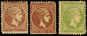 GREECE: 2x1l. red-brown and deep red-brown ... 